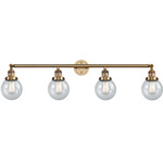 Beacon Bathroom Vanity Light - Brushed Brass / Clear Seedy