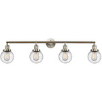 Beacon Bathroom Vanity Light - Brushed Satin Nickel / Clear Seedy