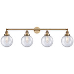 Beacon Bathroom Vanity Light - Brushed Brass / Clear Seedy