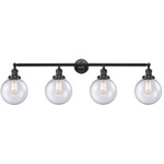 Beacon Bathroom Vanity Light - Matte Black / Clear Seedy