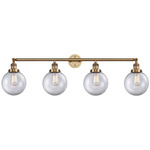 Beacon Bathroom Vanity Light - Brushed Brass / Clear