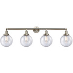 Beacon Bathroom Vanity Light - Brushed Satin Nickel / Clear Seedy