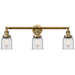 Small Bell Bathroom Vanity Light - Brushed Brass / Clear