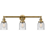 Small Bell Bathroom Vanity Light - Brushed Brass / Clear Seedy