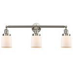 Small Bell Bathroom Vanity Light - Brushed Satin Nickel / Matte White