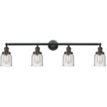 Small Bell Bathroom Vanity Light - Matte Black / Clear Seedy