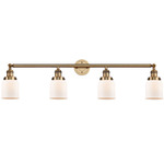 Small Bell Bathroom Vanity Light - Brushed Brass / Matte White