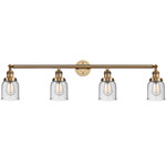 Small Bell Bathroom Vanity Light - Brushed Brass / Clear Seedy