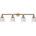 Small Bell Bathroom Vanity Light - Brushed Brass / Clear Seedy