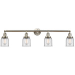 Small Bell Bathroom Vanity Light - Brushed Satin Nickel / Clear