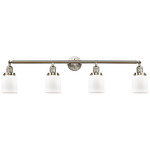 Small Bell Bathroom Vanity Light - Brushed Satin Nickel / Matte White