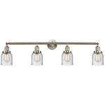 Small Bell Bathroom Vanity Light - Brushed Satin Nickel / Clear Seedy