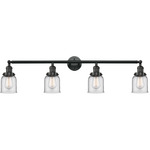 Small Bell Bathroom Vanity Light - Matte Black / Clear