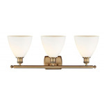 Bristol Glass Large Bathroom Vanity Light - Brushed Brass / Matte White