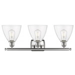 Bristol Glass Large Bathroom Vanity Light - Brushed Satin Nickel / Clear