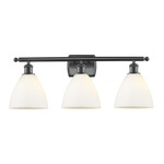 Bristol Glass Large Bathroom Vanity Light - Matte Black / Matte White