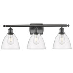 Bristol Glass Large Bathroom Vanity Light - Oil Rubbed Bronze / Clear