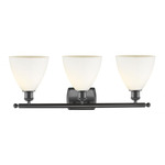 Bristol Glass Large Bathroom Vanity Light - Oil Rubbed Bronze / Matte White