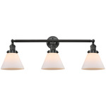 Large Cone Bathroom Vanity Light - Matte Black / Matte White