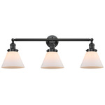 Large Cone Bathroom Vanity Light - Oil Rubbed Bronze / Matte White