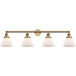 Large Cone Bathroom Vanity Light - Brushed Brass / Matte White