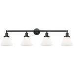 Large Cone Bathroom Vanity Light - Matte Black / Matte White