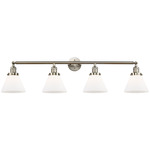 Large Cone Bathroom Vanity Light - Brushed Satin Nickel / Matte White