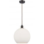 Ballston Athens Cord Hung Pendant - Oil Rubbed Bronze / Matte White