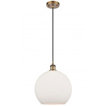 Ballston Athens Cord Hung Pendant - Brushed Brass / Matte White