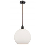Ballston Athens Cord Hung Pendant - Oil Rubbed Bronze / Matte White