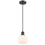 Ballston Athens Cord Hung Pendant - Matte Black / Matte White