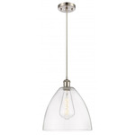 Bristol Glass Pendant - Brushed Satin Nickel / Clear Bristol Glass Pendant - Brushed Satin Nickel / Clear