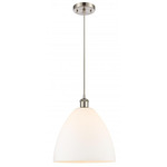 Bristol Glass Pendant - Brushed Satin Nickel / Matte White Bristol Glass Pendant - Brushed Satin Nickel / Matte White