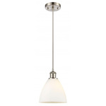 Bristol Glass Pendant - Brushed Satin Nickel / Matte White Bristol Glass Pendant - Brushed Satin Nickel / Matte White