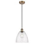 Bristol Glass Pendant - Brushed Brass / Clear Seedy Bristol Glass Pendant - Brushed Brass / Clear Seedy