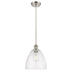 Bristol Glass Pendant - Brushed Satin Nickel / Clear Seedy Bristol Glass Pendant - Brushed Satin Nickel / Clear Seedy