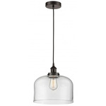Bell Large Cord Hung Pendant - Oil Rubbed Bronze / Clear