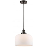 Bell Large Cord Hung Pendant - Oil Rubbed Bronze / Matte White