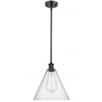 Berkshire Seedy Cone Pendant - Matte Black / Clear Seedy