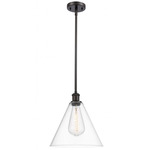 Berkshire Cone Stem Hung Pendant - Oil Rubbed Bronze / Matte White