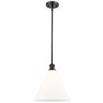 Berkshire Cone Stem Hung Pendant - Oil Rubbed Bronze / Matte White