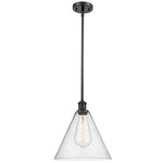 Berkshire Cone Stem Hung Pendant - Oil Rubbed Bronze / Clear Seedy
