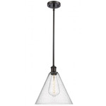 Berkshire Cone Stem Hung Pendant - Brushed Brass / Clear