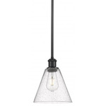 Berkshire Seedy Cone Pendant - Matte Black / Clear Seedy