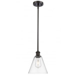 Berkshire Cone Stem Hung Pendant - Oil Rubbed Bronze / Clear