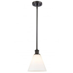 Berkshire Cone Stem Hung Pendant - Oil Rubbed Bronze / Matte White