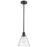 Berkshire Cone Stem Hung Pendant - Oil Rubbed Bronze / Clear Seedy