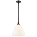 Bristol Glass Stem Pendant - Oil Rubbed Bronze / Matte White