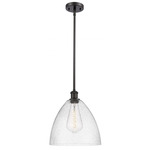 Bristol Glass Stem Pendant - Oil Rubbed Bronze / Clear Seedy