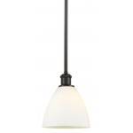Bristol 8 Glass Stem Pendant - Oil Rubbed Bronze / Matte White